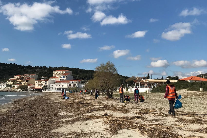Macro plastic survey work during internship in Greece