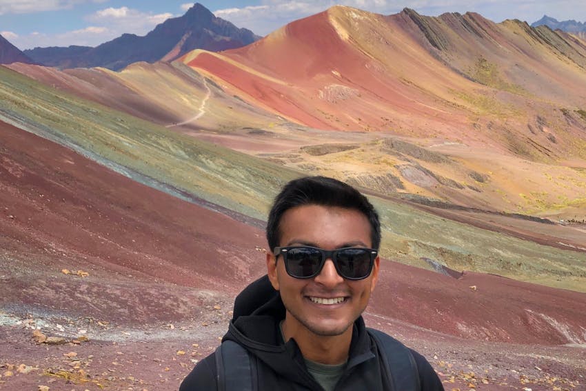 My take on a medical internship in Peru, Rahul at Rainbow Mountain, Peru
