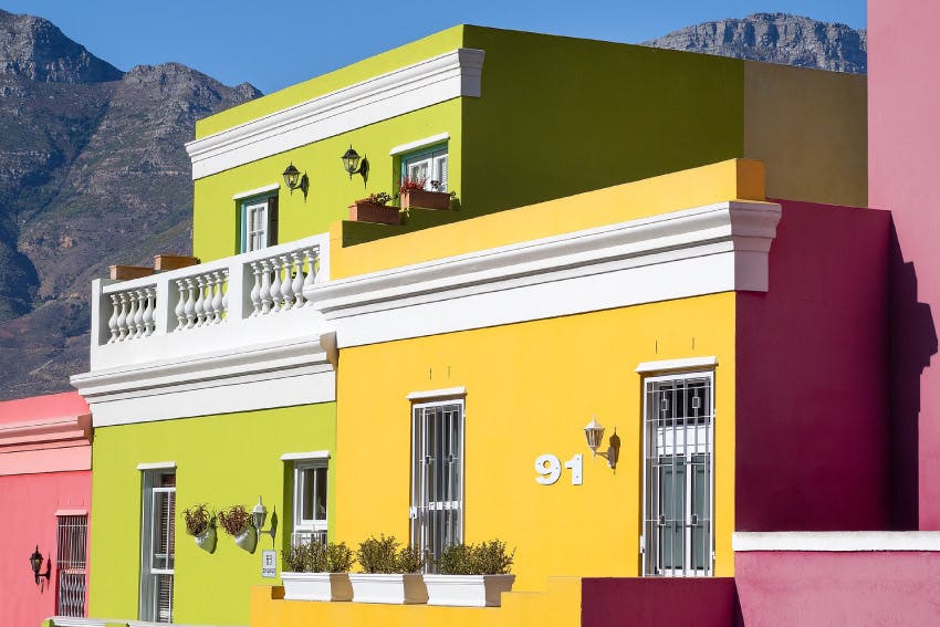 Colourful Bo-Kaap houses in South Africa