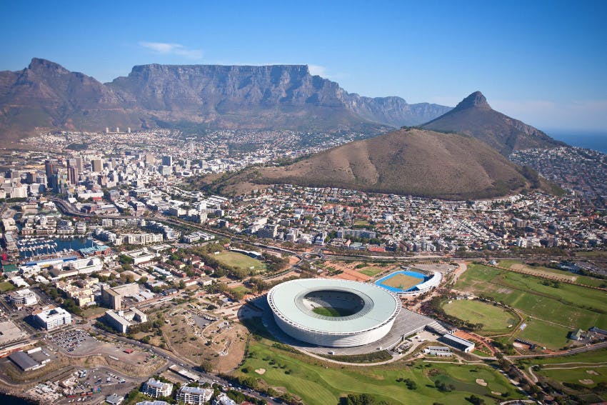 Stunning aerial view of Cape Town.