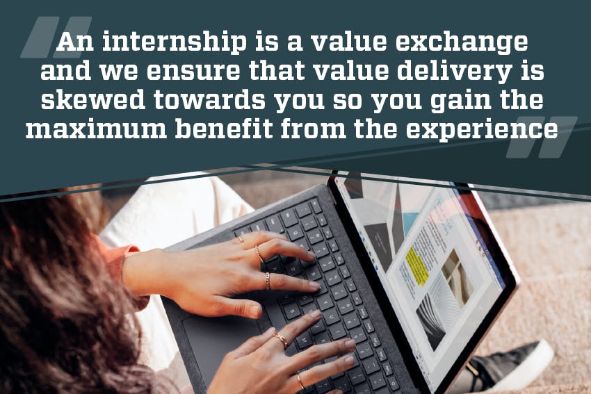An internship is a value exchange