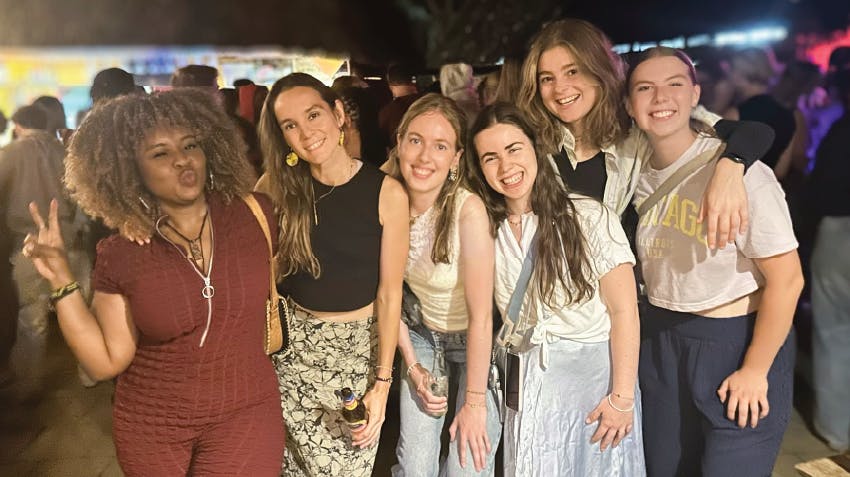 Florida International University student, Shannia, poses in Tanzania with fellow interns, during her internship experience with Intern Abroad HQ.