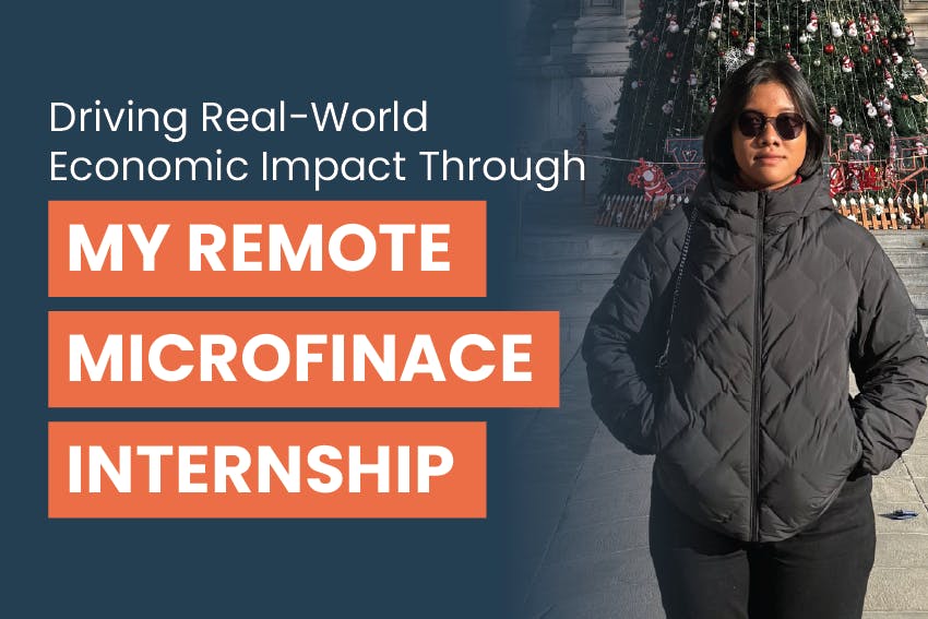 Indonesian high school student, Ruth Elnia Hutabarat, participated in a remote Microfinance internship with Intern Abroad HQ, working to bridge the gap between theory and practice; with the text Driving Real-World Economic Impact Through My Remote Microfinance Internship