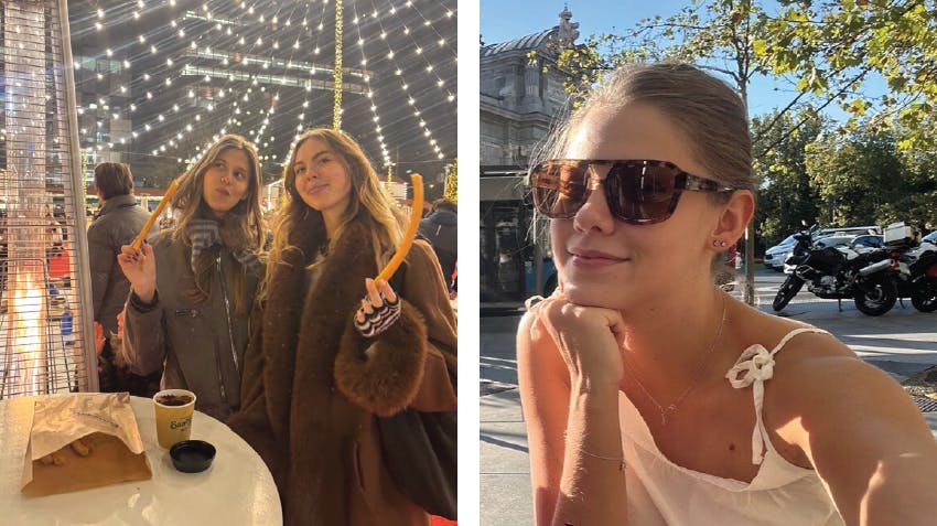 Psychology intern, Leona, pictured in Madrid, enjoying the city with friends