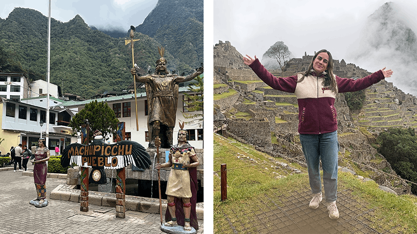 Verónica, Program Manager de Intern Abroad HQ, visita Machu Picchu durante su viaje a Cusco, Perú.