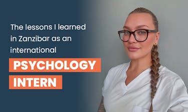 Shonda with a plait in her hair wearing a white t-shirt with the text The lessons I learned in Zanzibar as an international Psychology intern