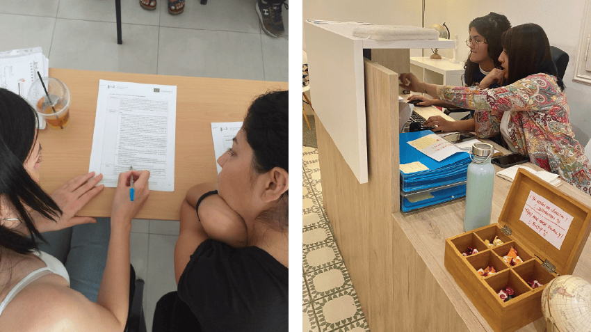 Examples of psychology interns working alongside their internship supervisors