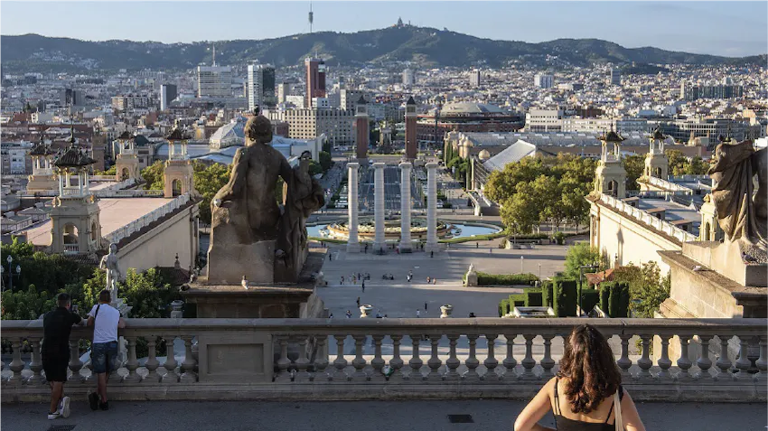 Mackenzie takes in the city view in Barcelona