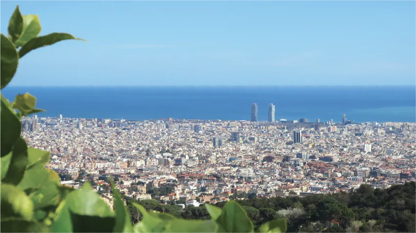 An expansive view of the city of Barcelona