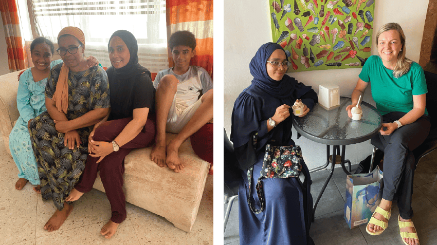 Photos of interns enjoying their homestay experiences with local families in Zanzibar, Tanzania, Intern Abroad HQ