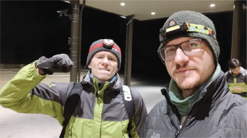 Adam is pictured on a skiing trip in Japan