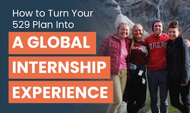 SUU university students in Peru, semester abroad internship program with Intern Abroad HQ; with the text How to Turn Your 529 Plan Into a Global Internship Experience