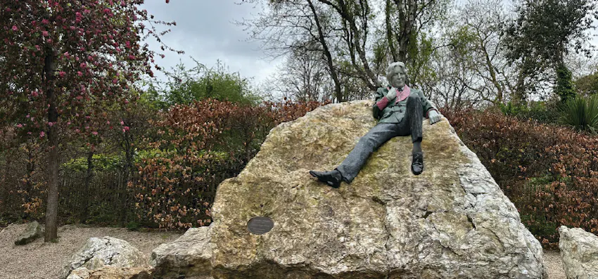 Photo of the Oscar Wilde Memorial Sculpture, one of three statues in Merrion Square, Dublin, commemorating Irish poet and playwright Oscar Wilde.