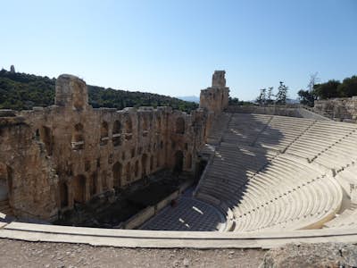 The Odeon of Herodes Atticus stone theatre near the Acropolis of Athens, Greece