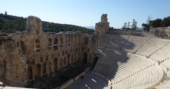 The Odeon of Herodes Atticus stone theatre near the Acropolis of Athens, Greece