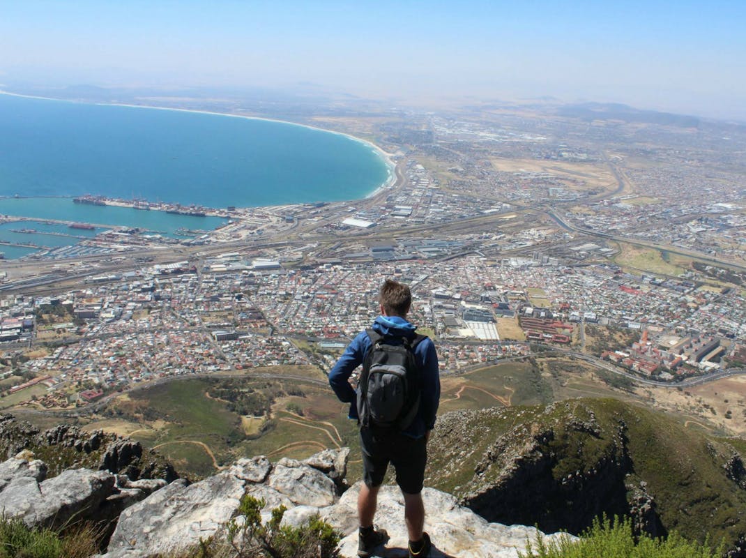 Student overlooks Cape Town in South Africa