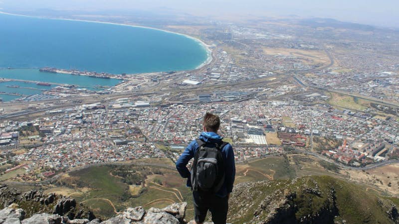 Student overlooks Cape Town in South Africa