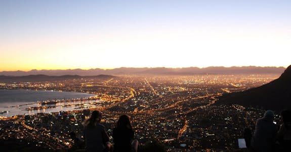 Internship students enjoy the Cape Town city lights