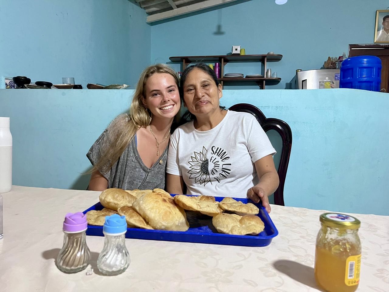 Example photographs of the homestay experience for internships in the Galapagos, Isabela Island, local host families with guests