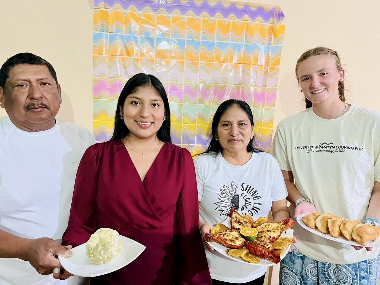 Example photographs of the homestay experience for internships in the Galapagos, Isabela Island, local host families with guests