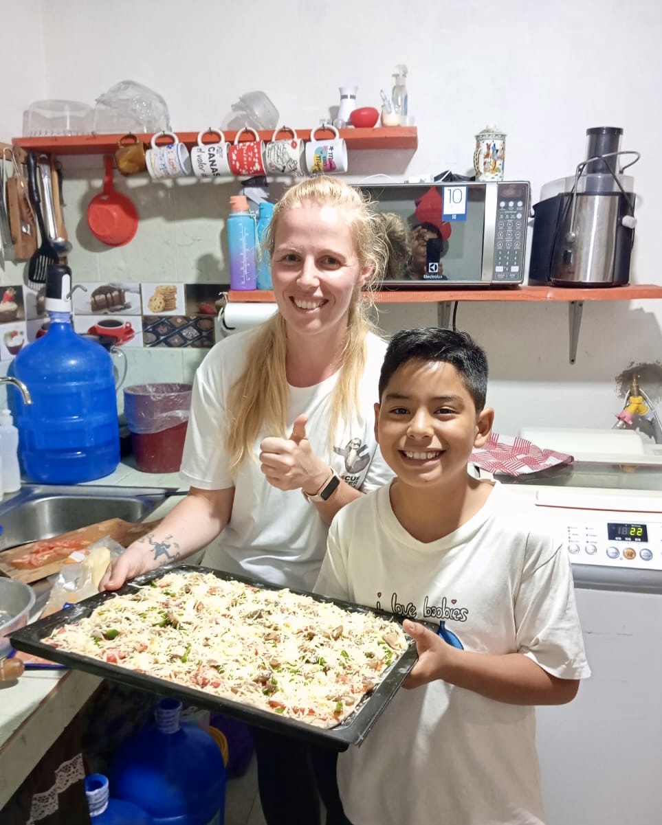 Example photographs of the homestay experience for internships in the Galapagos, Isabela Island, example meal