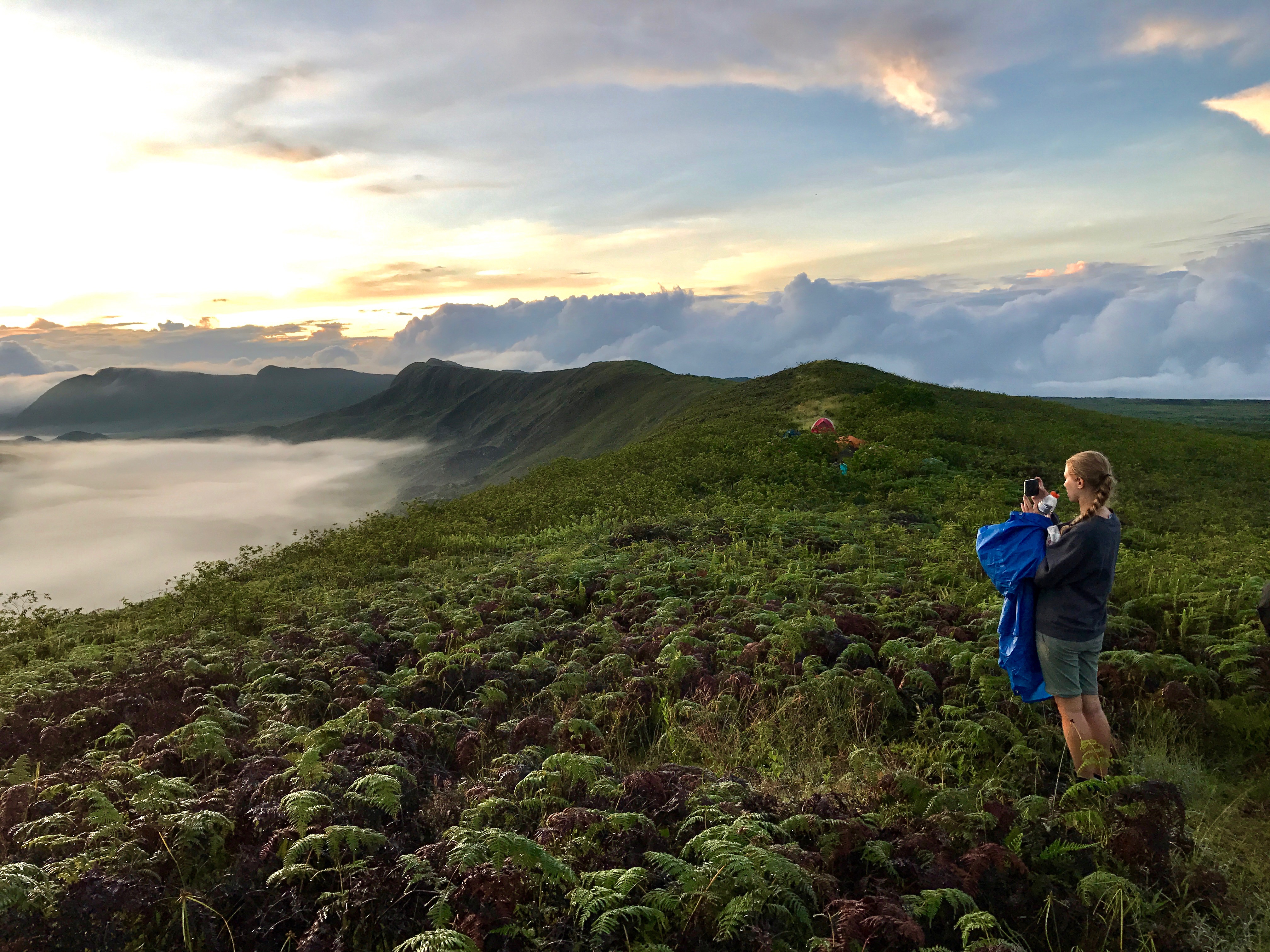 A young traveler enjoying a view