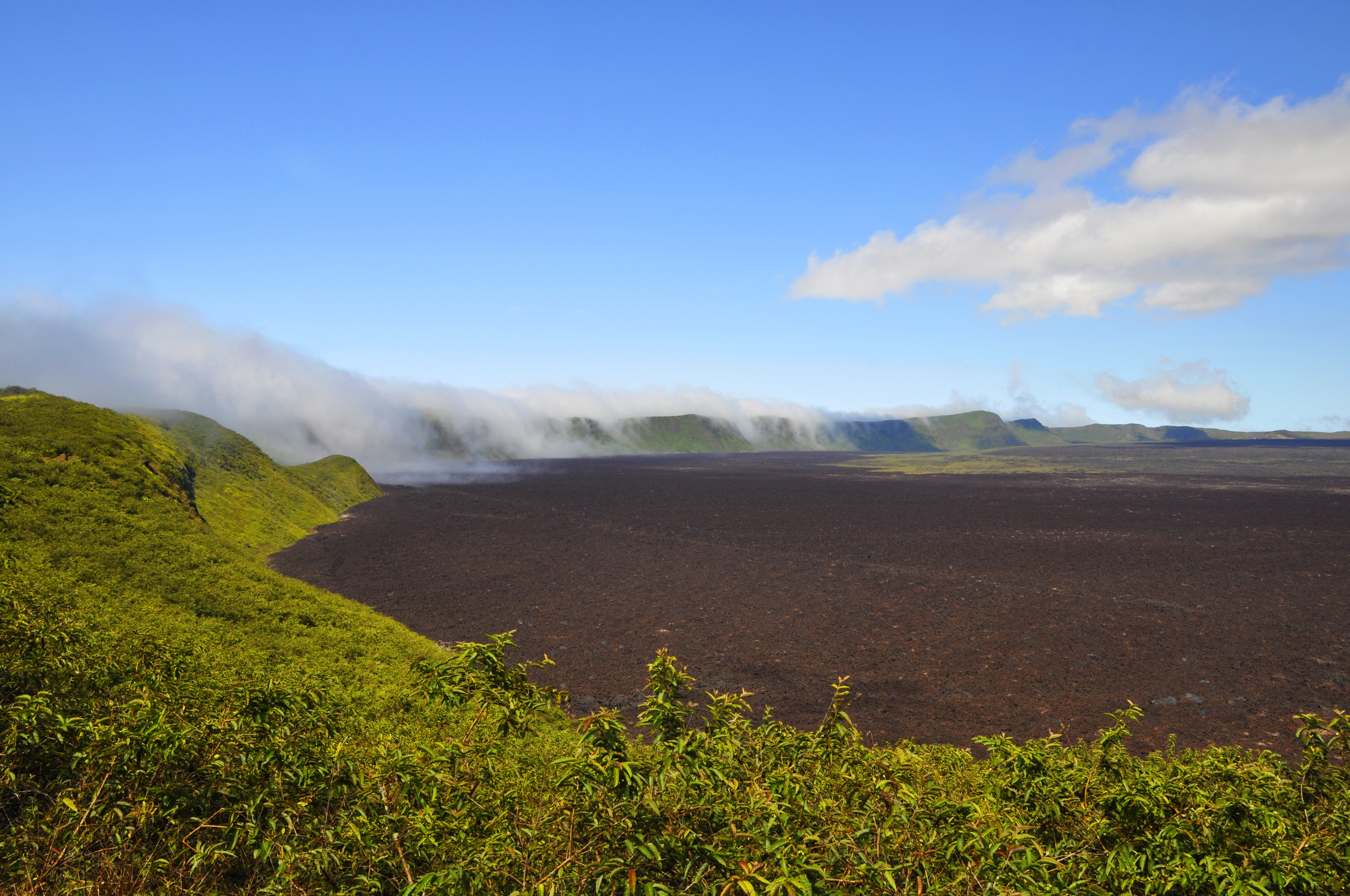 Cloud rolling over the island