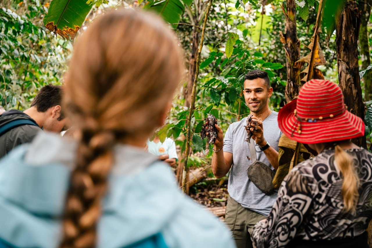 Internship program staff in the Galapagos, showing soil microorganisms