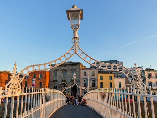 Ha'penny Bridge pedestrian bridge in Dublin Ireland