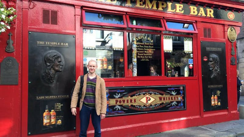 Intern visiting Temple Bar Dublin, Ireland