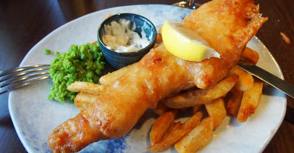 Fish and chips meal in Ireland