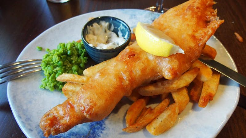 Fish and chips meal in Ireland