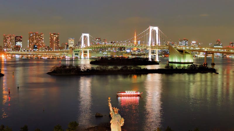 Bright lights of Tokyo and the Rainbow Bridge in Japan, Intern Abroad HQ