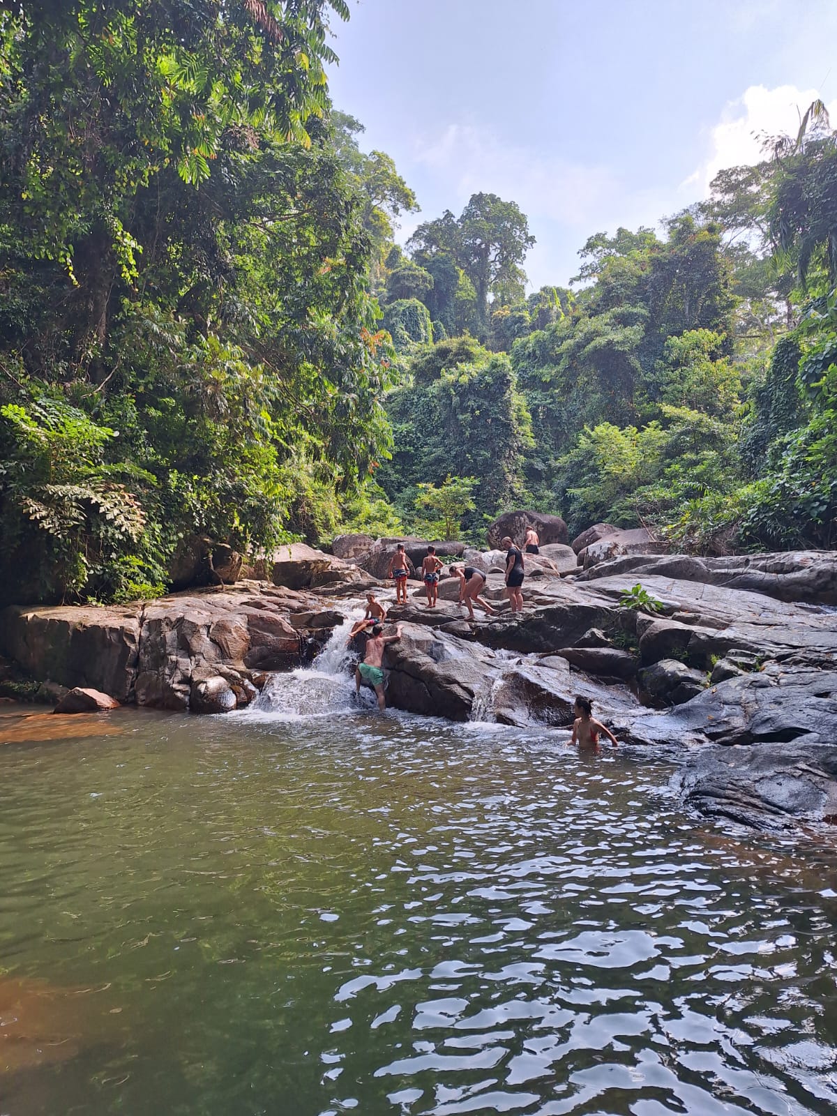 Malaysia Sea Turtle Conservation program, available via Intern Abroad HQ, waterfall swimming during free time activities