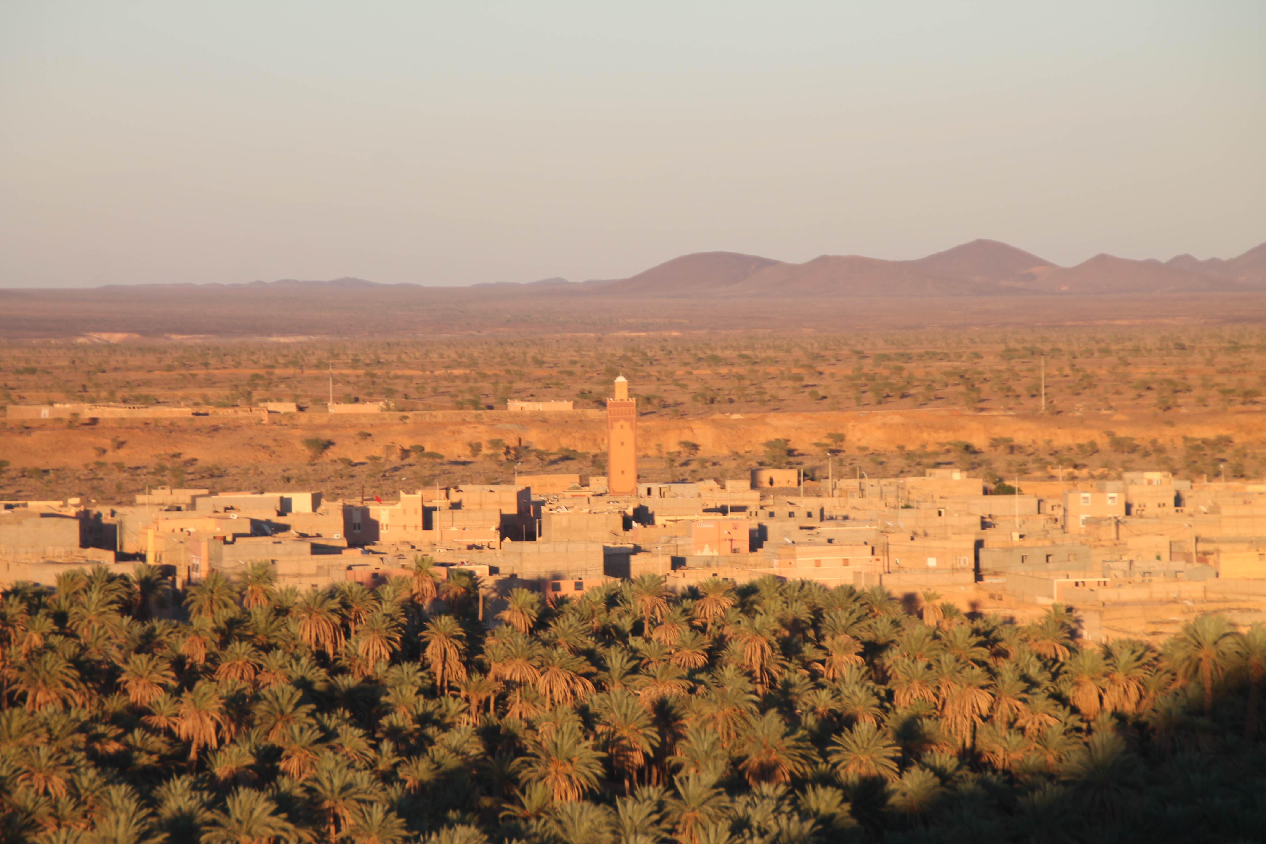A golden view of a city in Morocco