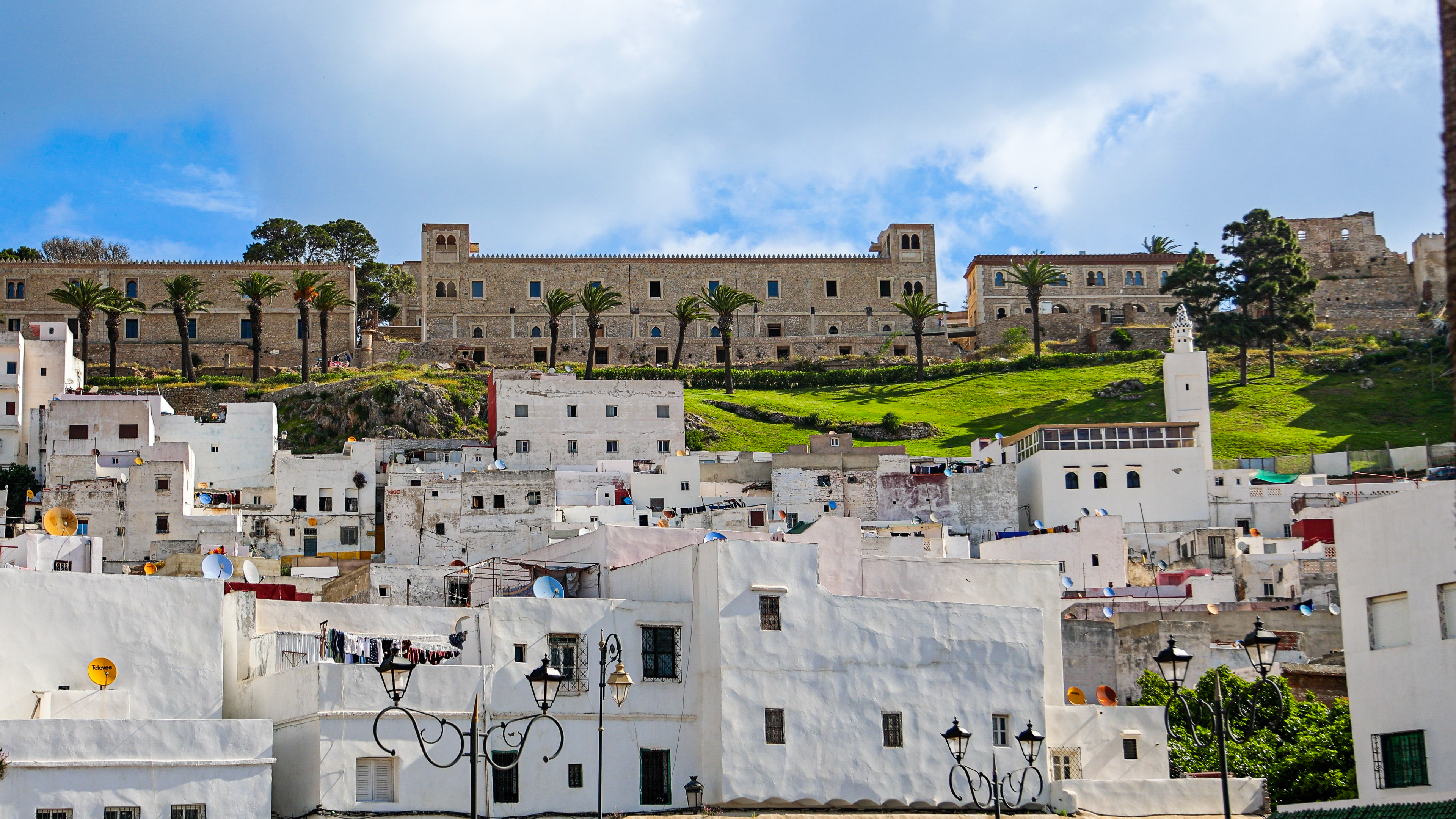 Traditional whitewashed houses in the historical Tetouan medina, Morocco