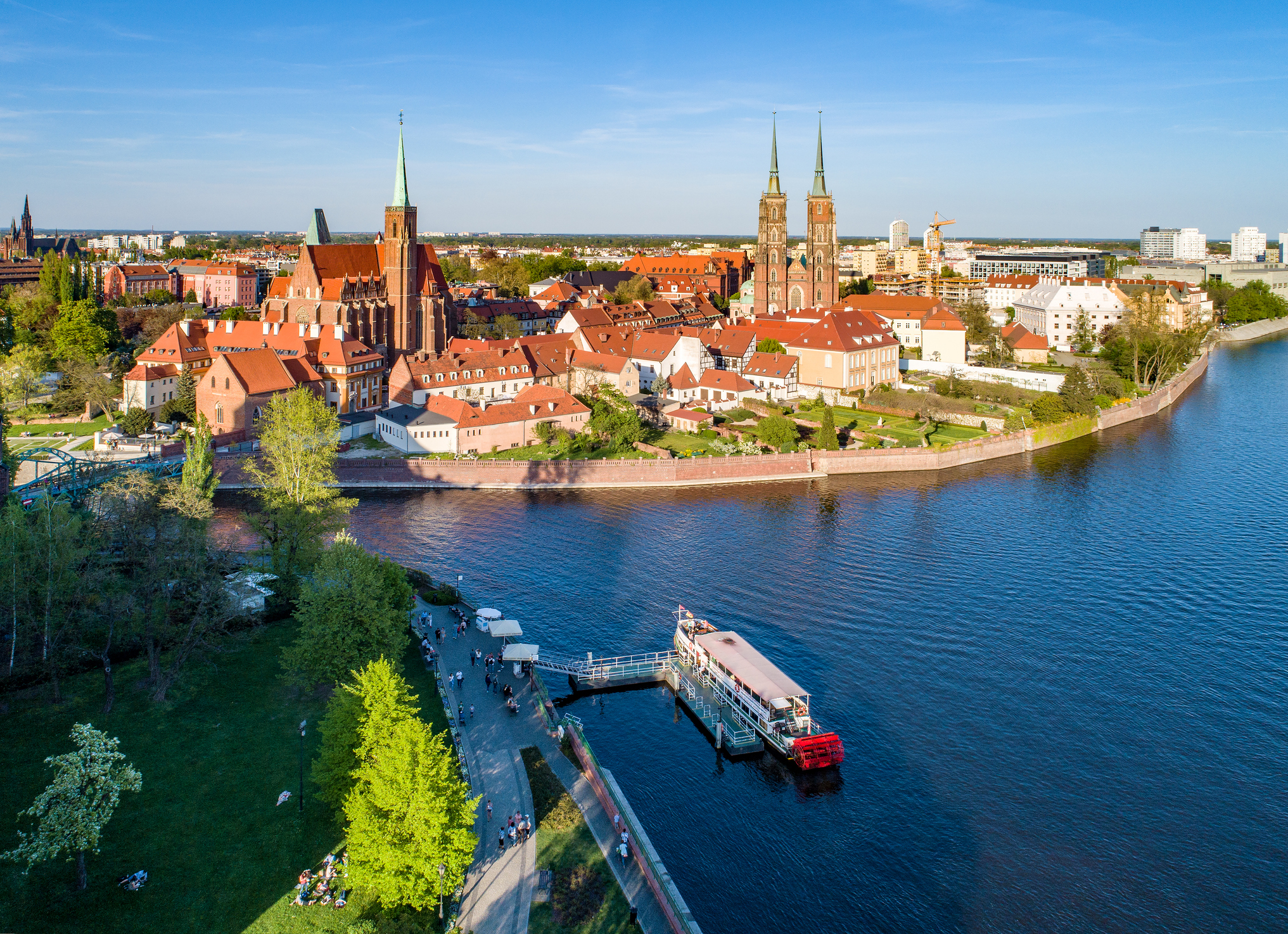 The city of Wroclaw, Poland next to the odra river