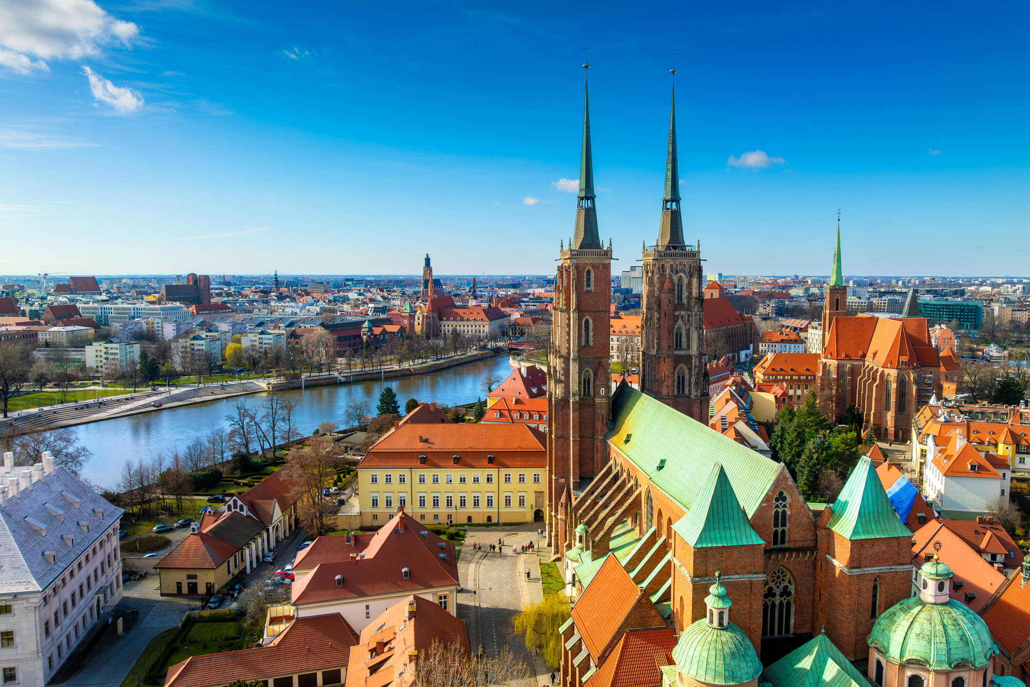 Wroclaw, Poland, pictured near to the Odra river