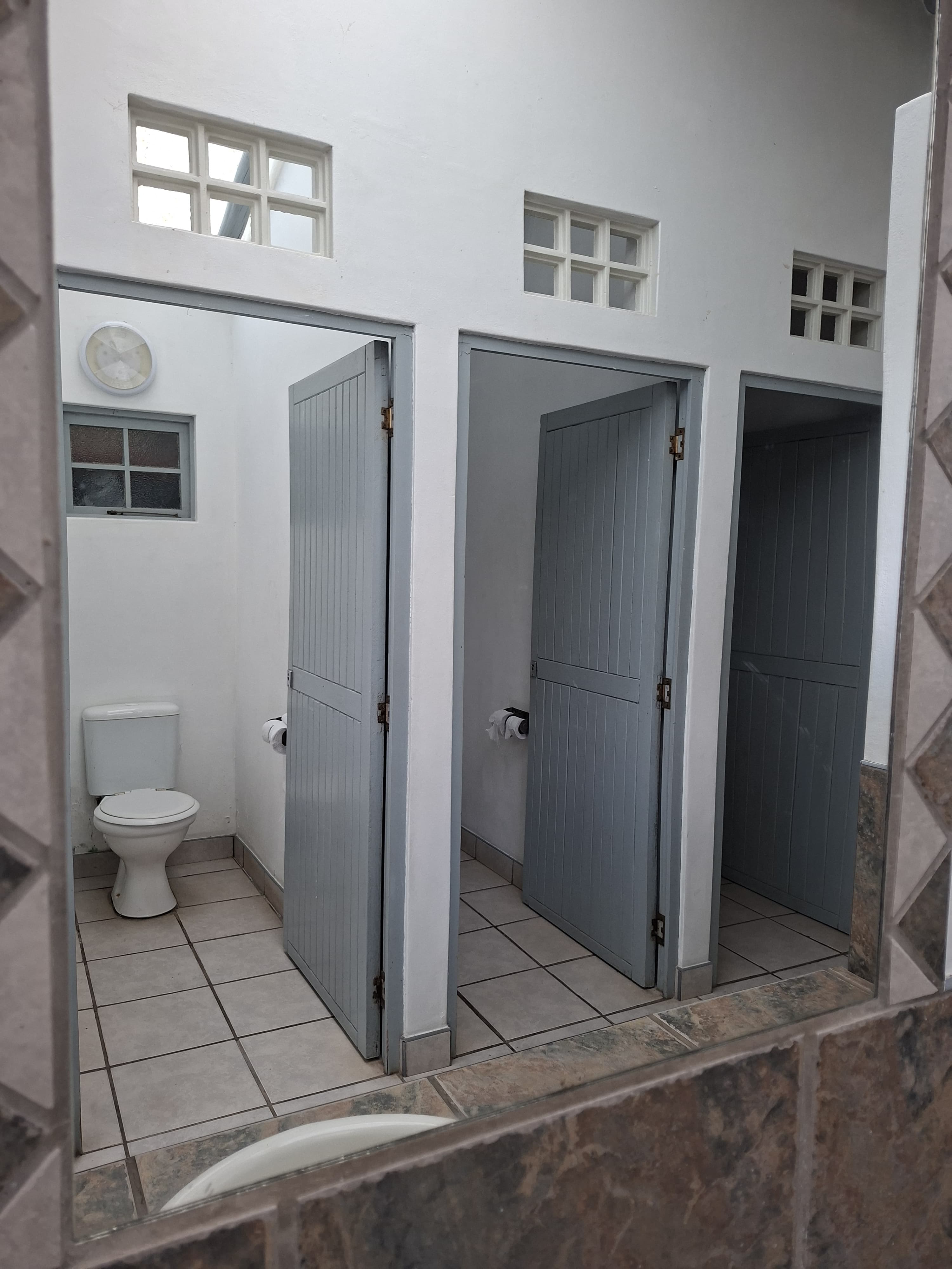 Interior view of bathroom facilities, available for Marine Conservation internships, Sodwana Bay, South Africa