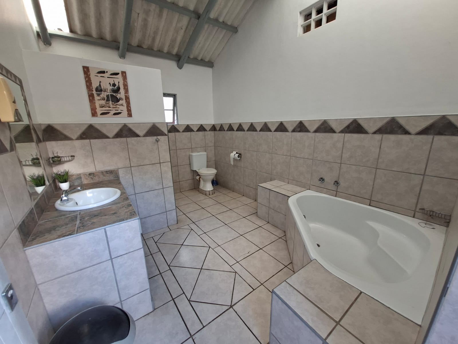 Interior view of bathroom facilities, available for Marine Conservation internships, Sodwana Bay, South Africa