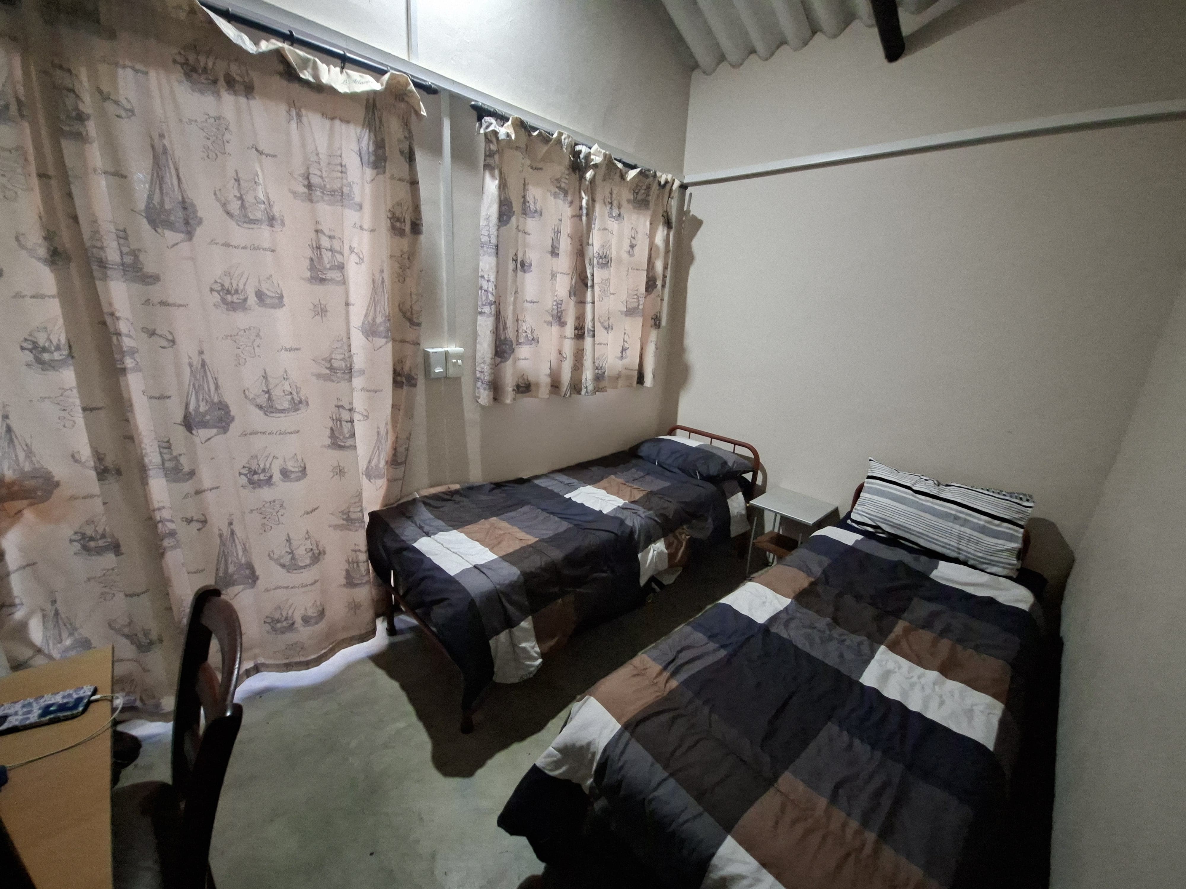 Interior view of a shared bedroom unit, available for Marine Conservation internships, Sodwana Bay, South Africa