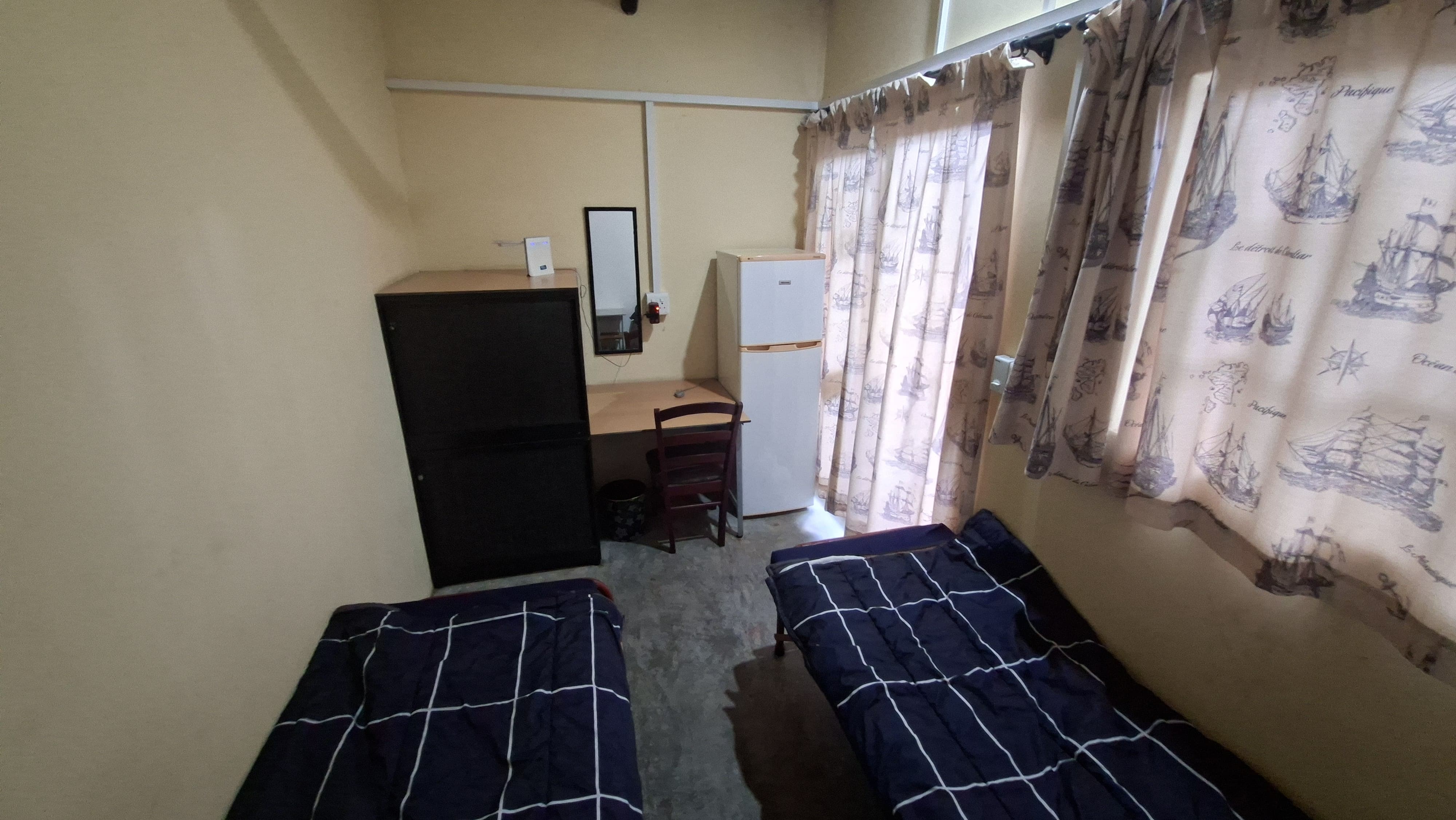 Interior view of a shared bedroom unit, available for Marine Conservation internships, Sodwana Bay, South Africa