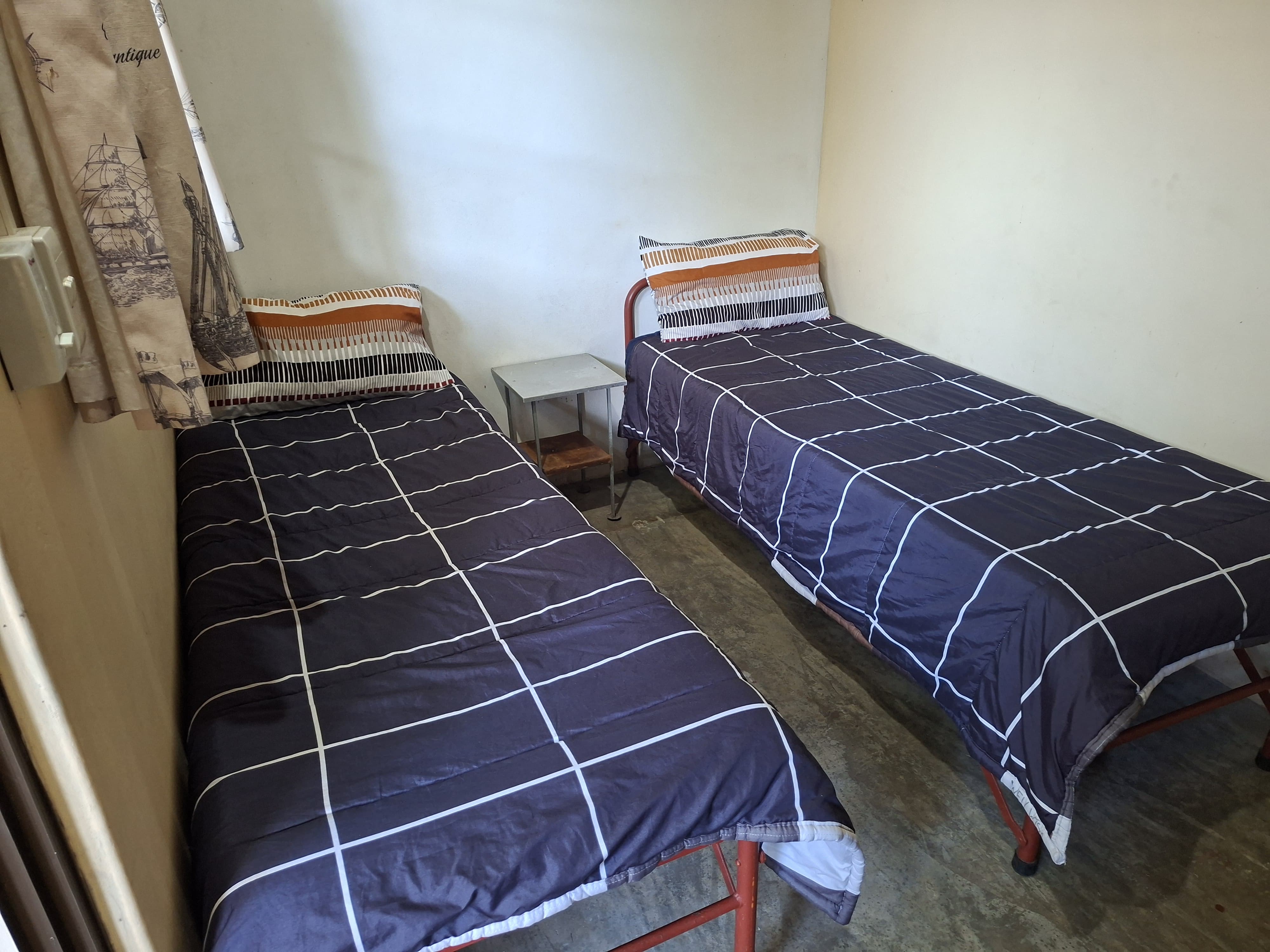 Interior view of a shared bedroom unit, available for Marine Conservation internships, Sodwana Bay, South Africa