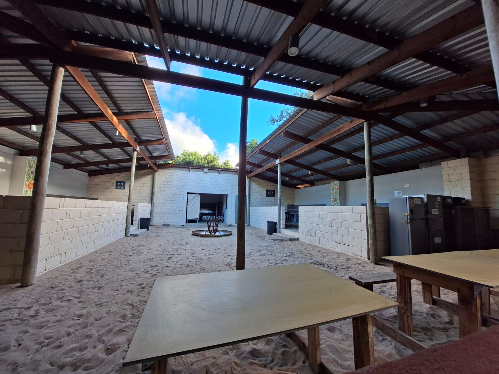 View of the shared dining and kitchen area for Marine Conservation internships, Sodwana Bay, South Africa