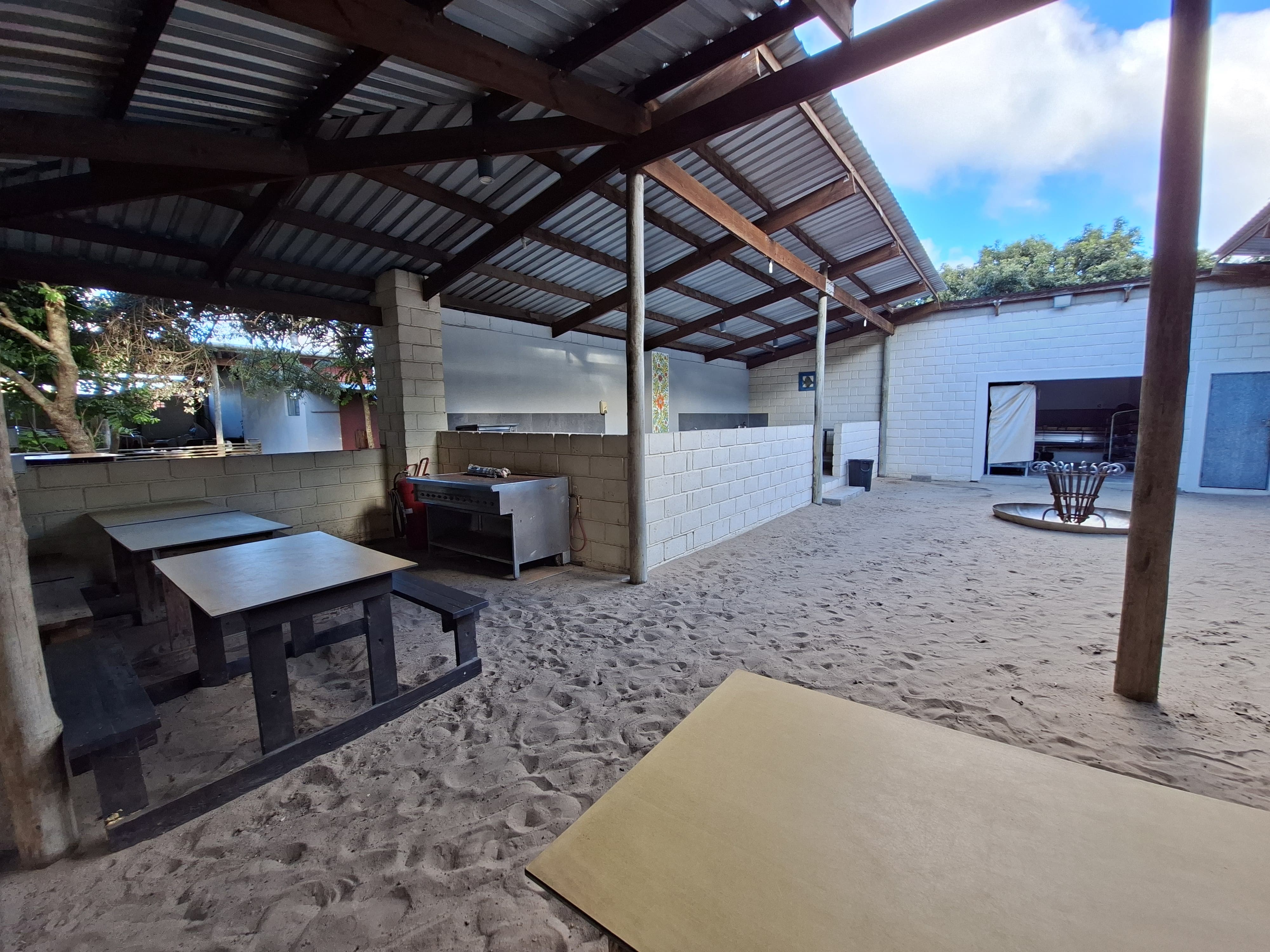 View of the shared dining and kitchen area for Marine Conservation internships, Sodwana Bay, South Africa