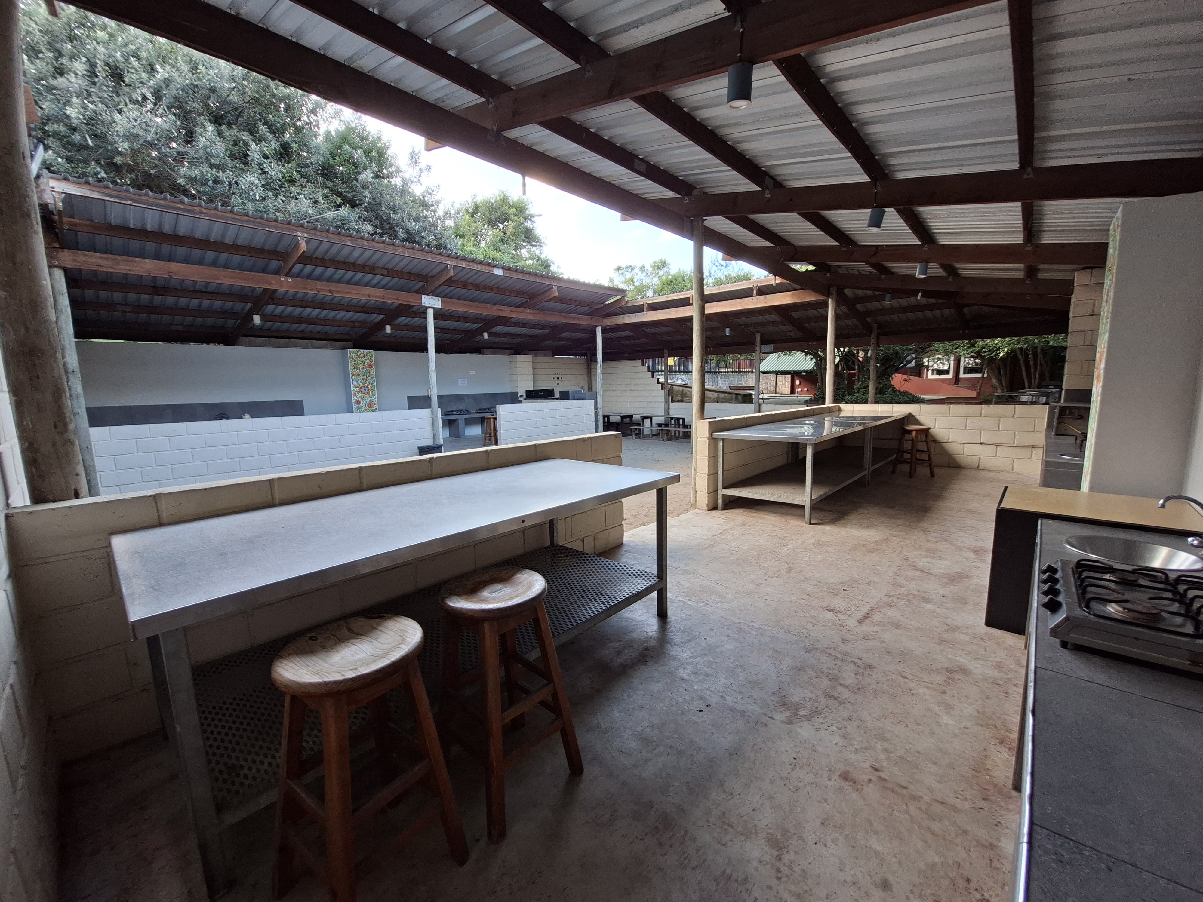 View of the shared dining and kitchen area for Marine Conservation internships, Sodwana Bay, South Africa