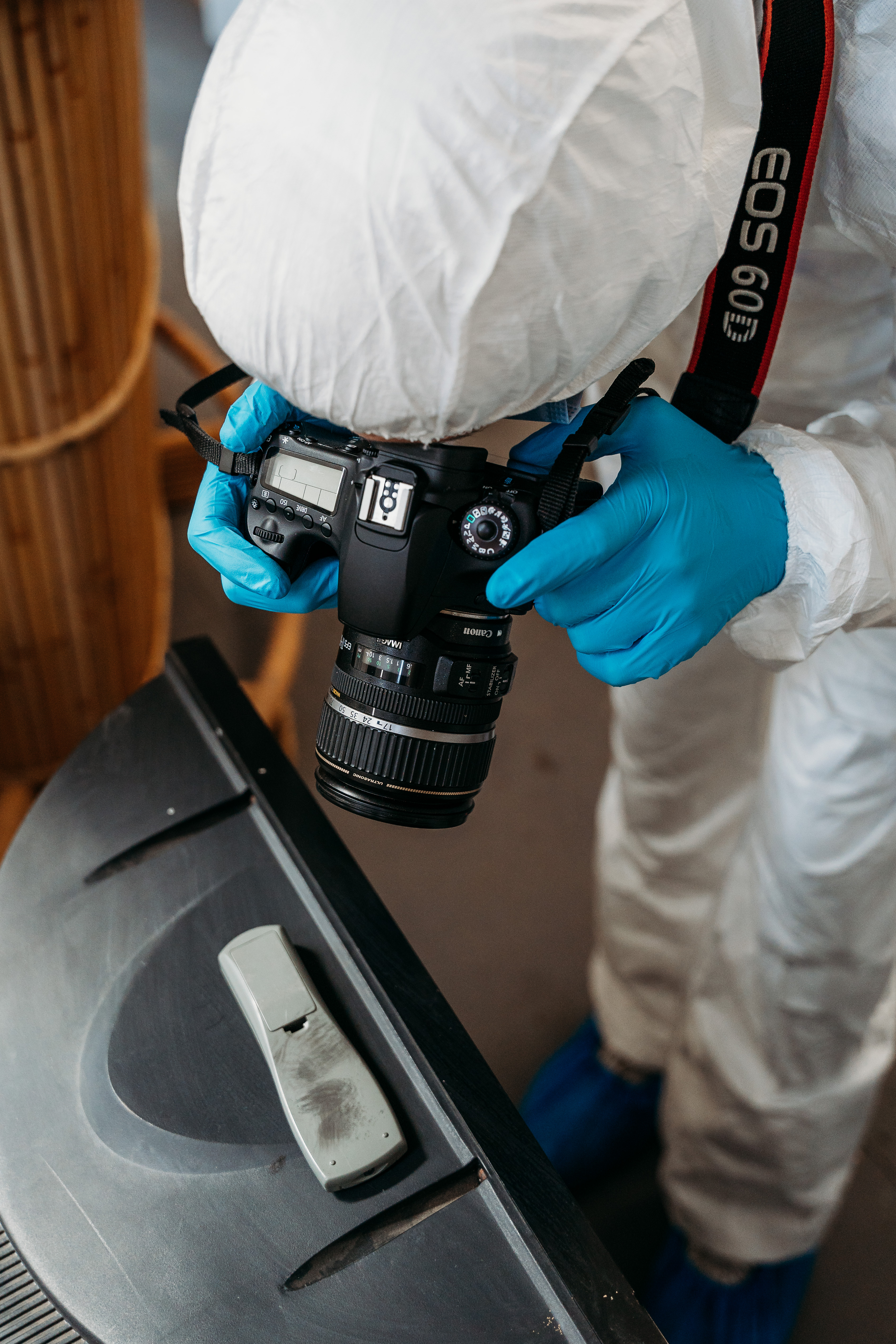 Fingerprint evidence collection photo from the wildlife forensics internship training course