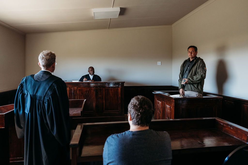 Moot courtroom, training example from the wildlife forensics internship course