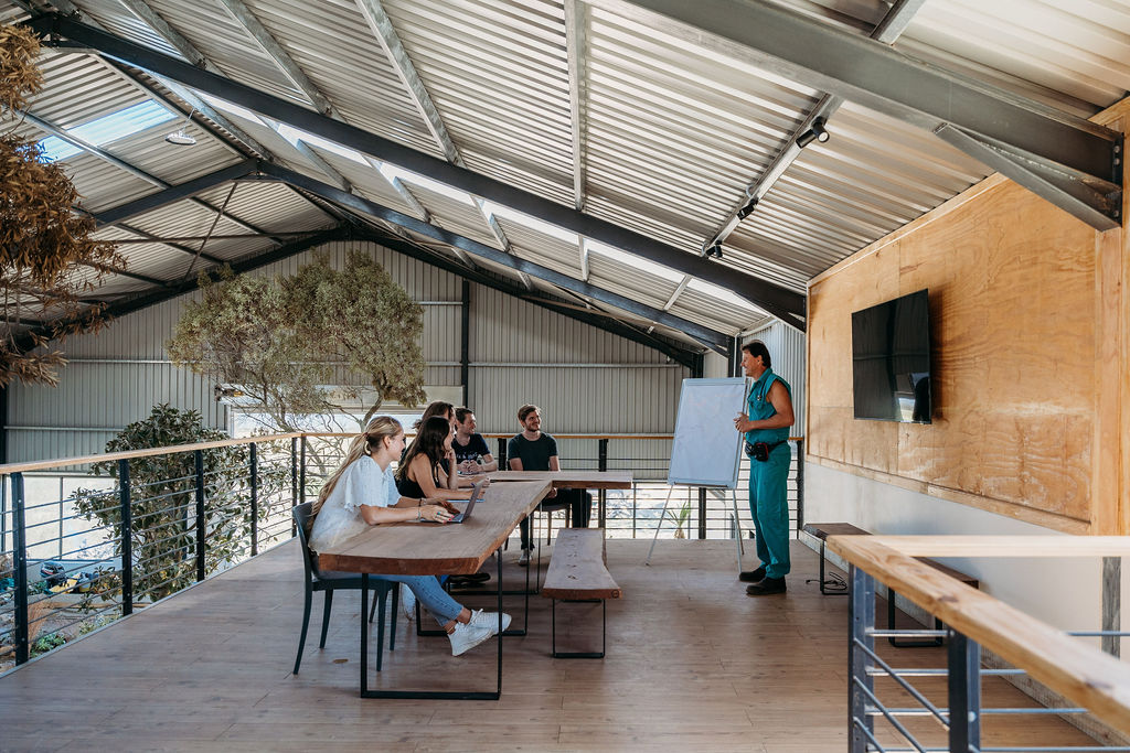 Upstairs classroom view of the training facility for wildlife forensics internship